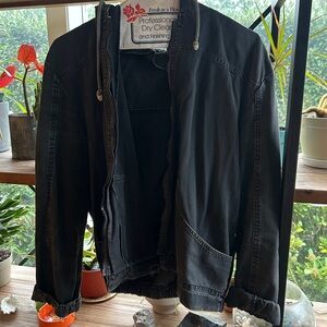 Black Hooded Zip Jacket - Classic Casual